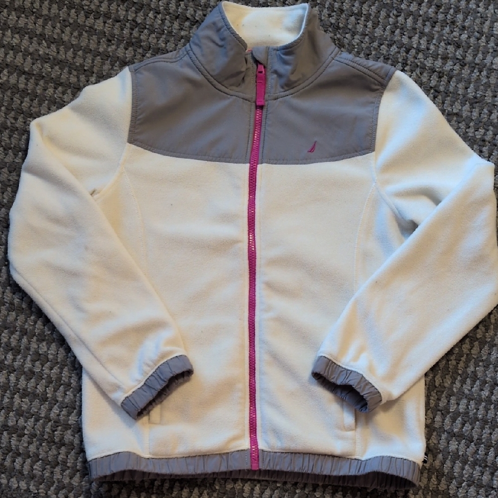 Nautica Gray and White Jacket with Pink Accents